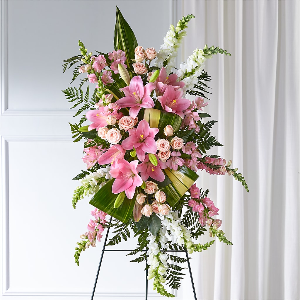 Elegant Embrace Standing Spray – Four Seasons Florist, Clarksville TN