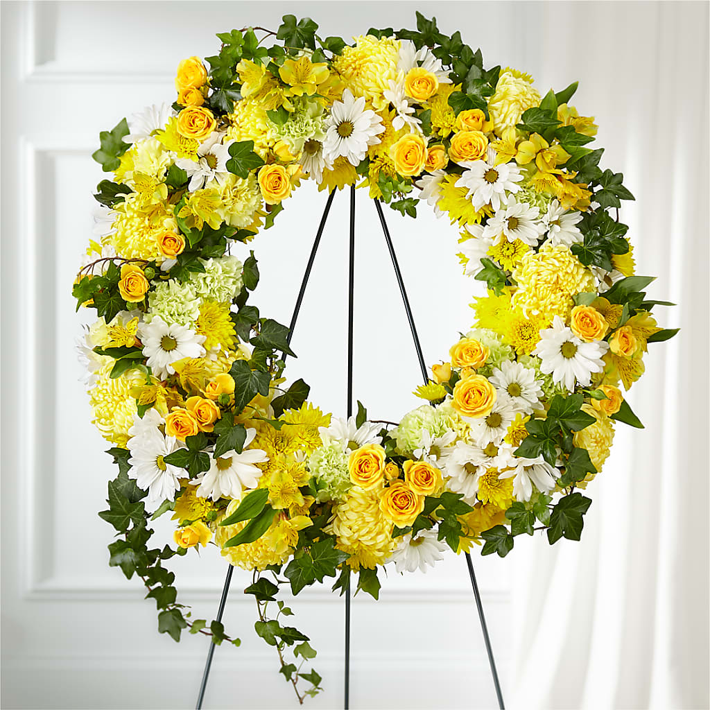 Golden Remembrance Wreath – Four Seasons Florist, Clarksville TN
