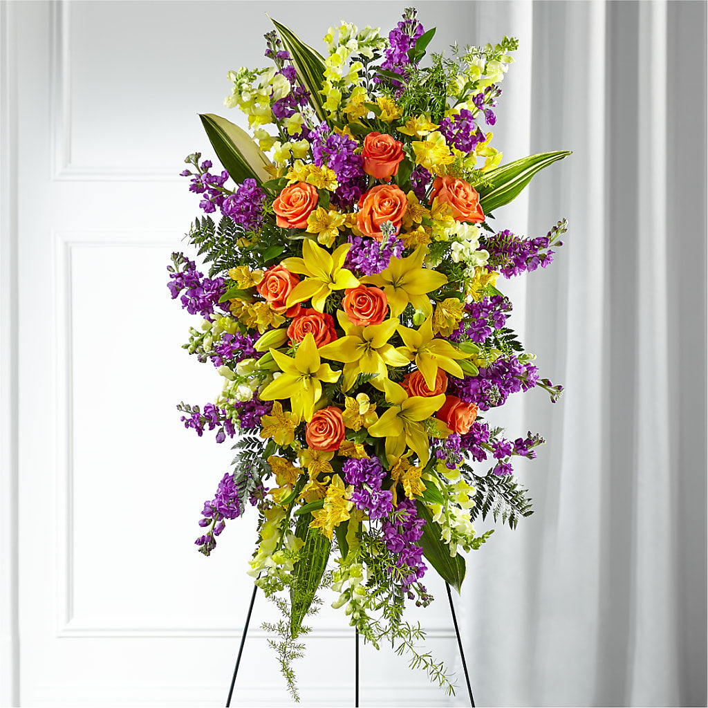 Thoughtful Prayers Standing Spray – Four Seasons Florist, Clarksville TN