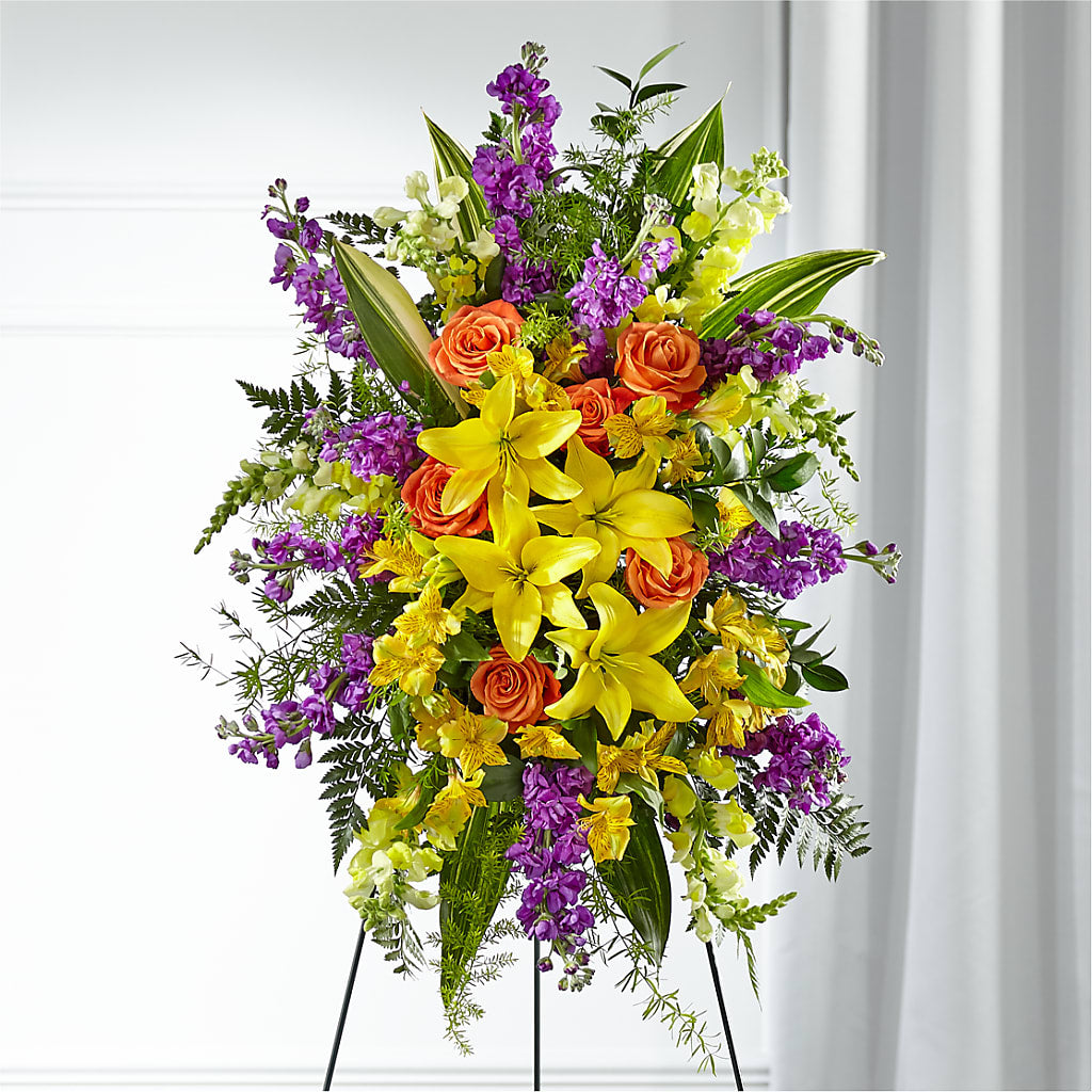 Thoughtful Prayers Standing Spray – Four Seasons Florist, Clarksville TN