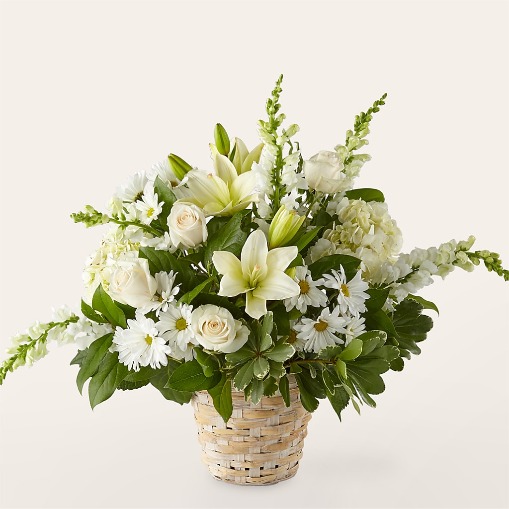 Ivory Elegance Floral Basket – Four Seasons Florist, Clarksville TN