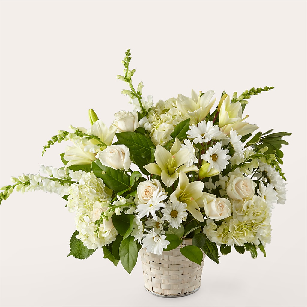 Ivory Elegance Floral Basket – Four Seasons Florist, Clarksville TN