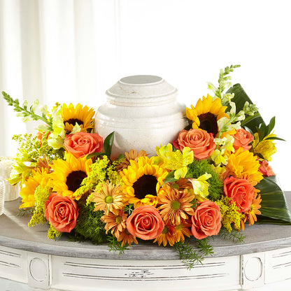 Faithful Sunflower Cremation Adornment –  Four Seasons Florist, Clarksville TN