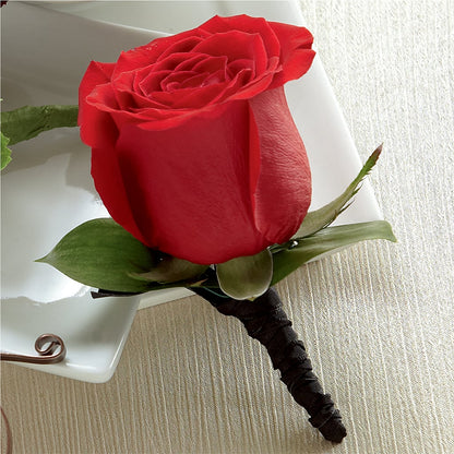 Red Rose Boutonniere –  Four Seasons Florist, Clarksville TN